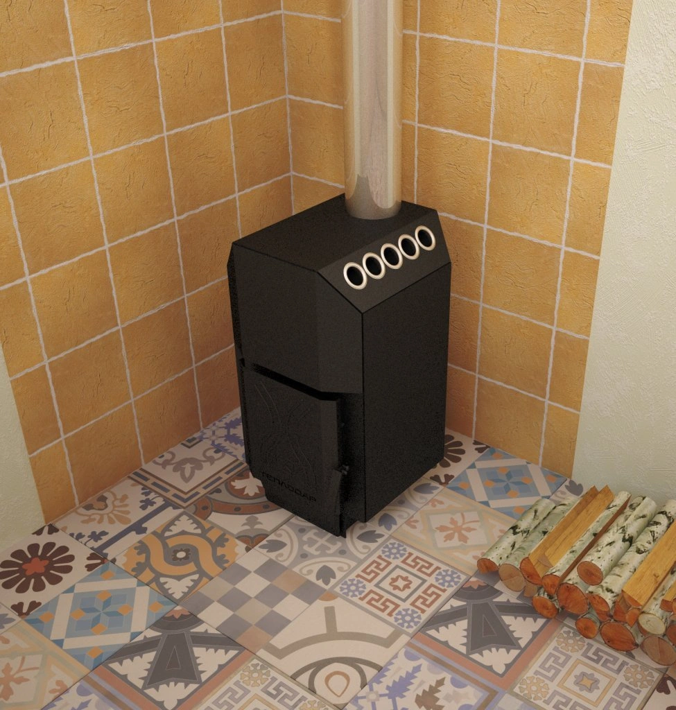 Отопительная печь ТОП-модель-140 со стальной дверцей - Теплодар